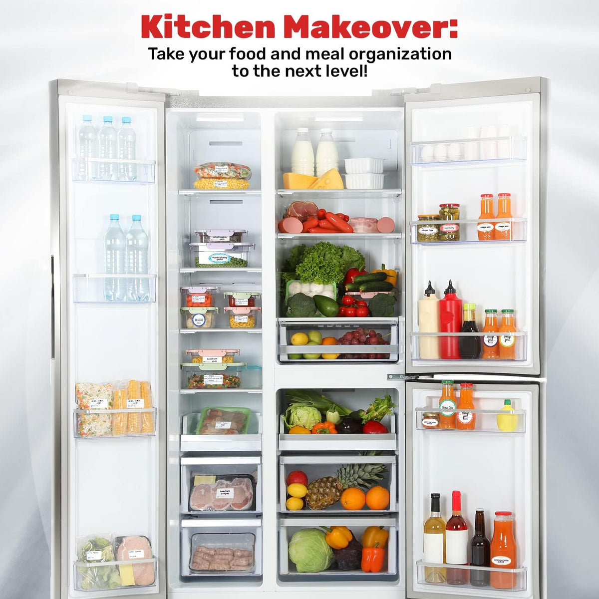 Dissolvable Food Labels, 1x2, 200/Roll - Dissolves in 30 Seconds or Less - Removable Pantry, Meal Prep & Food Storage Labels - Canning & Freezer Use