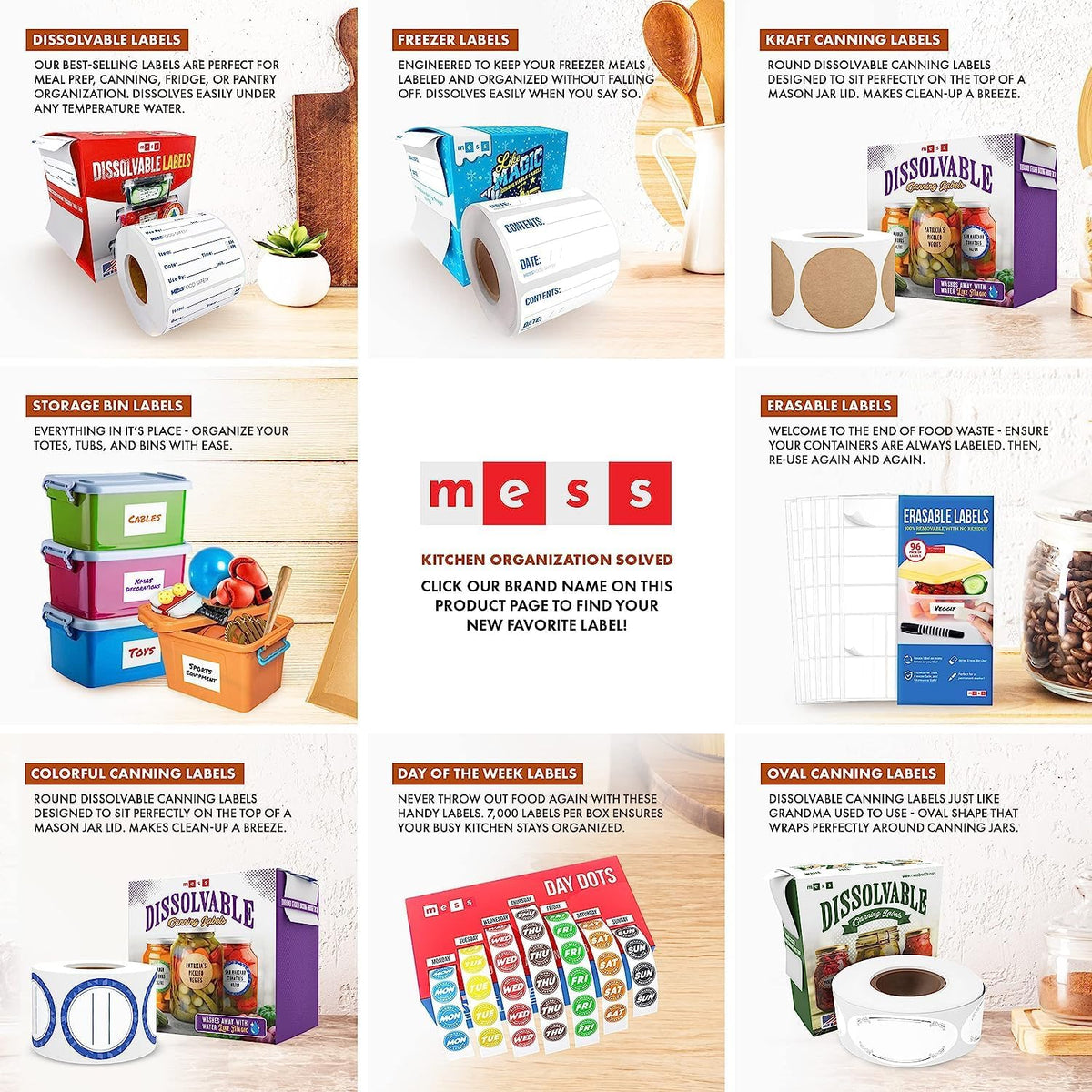 Dissolvable Food Labels, 1x2, 200/Roll - Dissolves in 30 Seconds or Less - Removable Pantry, Meal Prep & Food Storage Labels - Canning & Freezer Use