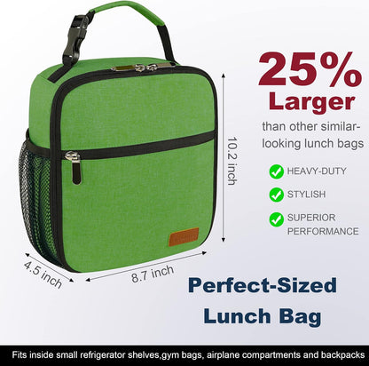 Femuar Lunch bag for Men Women Adults Small for Office Work Picnic - Reusable Portable Lunchbag, Black