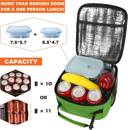 Femuar Lunch bag for Men Women Adults Small for Office Work Picnic - Reusable Portable Lunchbag, Black