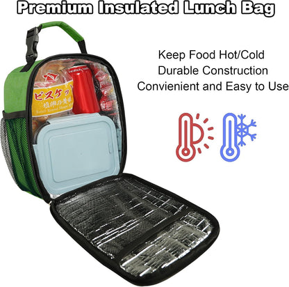 Femuar Lunch bag for Men Women Adults Small for Office Work Picnic - Reusable Portable Lunchbag, Black