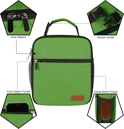 Femuar Lunch bag for Men Women Adults Small for Office Work Picnic - Reusable Portable Lunchbag, Black
