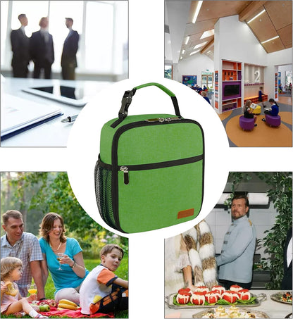 Femuar Lunch bag for Men Women Adults Small for Office Work Picnic - Reusable Portable Lunchbag, Black