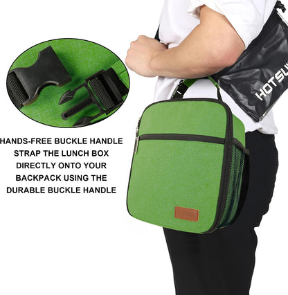 Femuar Lunch bag for Men Women Adults Small for Office Work Picnic - Reusable Portable Lunchbag, Black