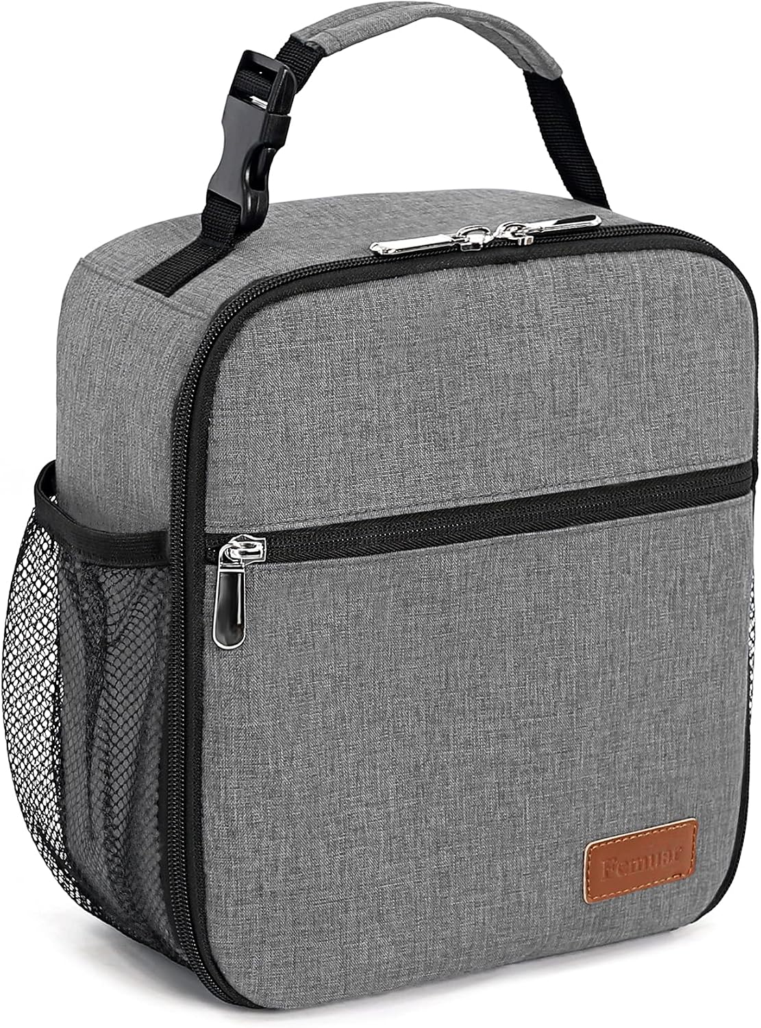 Femuar Lunch bag for Men Women Adults Small for Office Work Picnic - Reusable Portable Lunchbag, Black