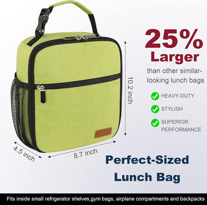 Femuar Lunch bag for Men Women Adults Small for Office Work Picnic - Reusable Portable Lunchbag, Black