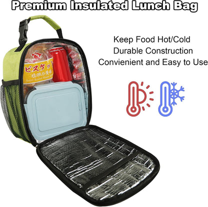 Femuar Lunch bag for Men Women Adults Small for Office Work Picnic - Reusable Portable Lunchbag, Black