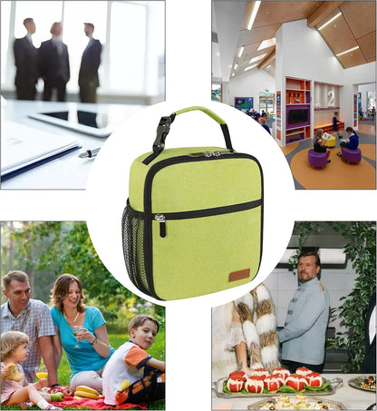 Femuar Lunch bag for Men Women Adults Small for Office Work Picnic - Reusable Portable Lunchbag, Black