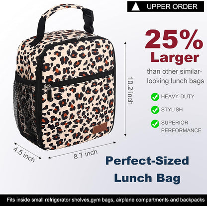 Femuar Lunch bag for Men Women Adults Small for Office Work Picnic - Reusable Portable Lunchbag, Black