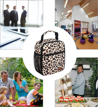 Femuar Lunch bag for Men Women Adults Small for Office Work Picnic - Reusable Portable Lunchbag, Black