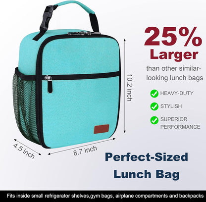 Femuar Lunch bag for Men Women Adults Small for Office Work Picnic - Reusable Portable Lunchbag, Black