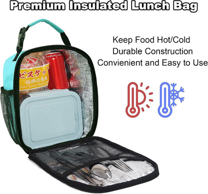 Femuar Lunch bag for Men Women Adults Small for Office Work Picnic - Reusable Portable Lunchbag, Black