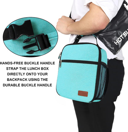 Femuar Lunch bag for Men Women Adults Small for Office Work Picnic - Reusable Portable Lunchbag, Black