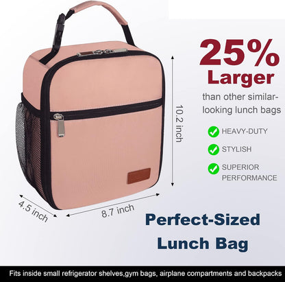 Femuar Lunch bag for Men Women Adults Small for Office Work Picnic - Reusable Portable Lunchbag, Black