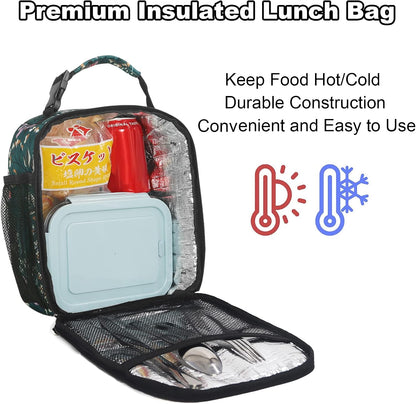 Femuar Lunch bag for Men Women Adults Small for Office Work Picnic - Reusable Portable Lunchbag, Black