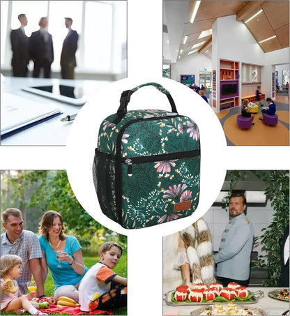 Femuar Lunch bag for Men Women Adults Small for Office Work Picnic - Reusable Portable Lunchbag, Black