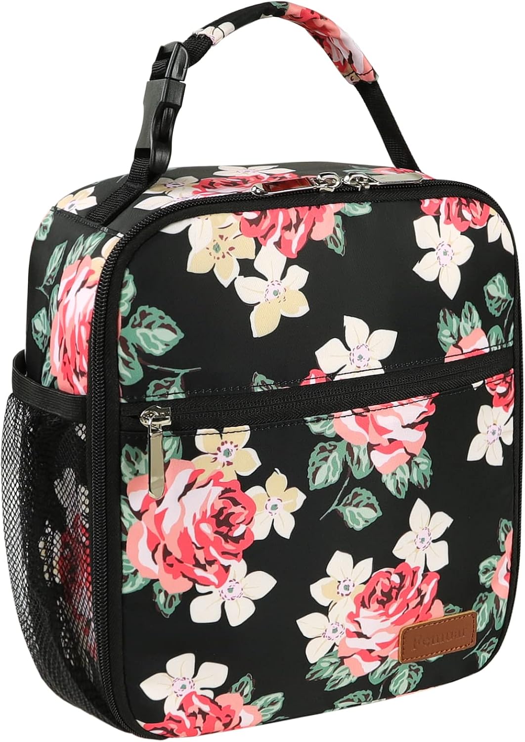 Femuar Lunch bag for Men Women Adults Small for Office Work Picnic - Reusable Portable Lunchbag, Black