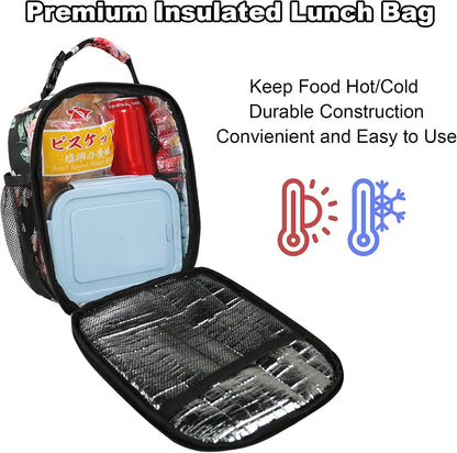 Femuar Lunch bag for Men Women Adults Small for Office Work Picnic - Reusable Portable Lunchbag, Black
