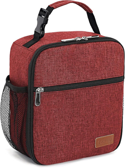 Femuar Lunch bag for Men Women Adults Small for Office Work Picnic - Reusable Portable Lunchbag, Black