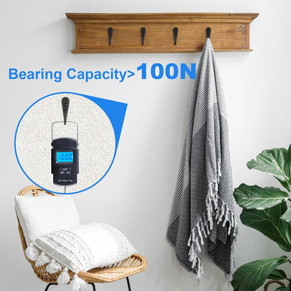Black Coat Hooks, Wall Hooks for Closet Hanging, 30 Screws