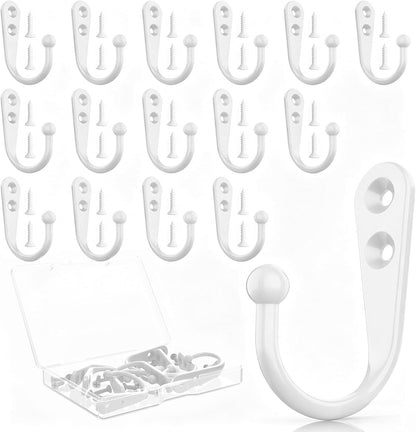 Black Coat Hooks, Wall Hooks for Closet Hanging, 30 Screws