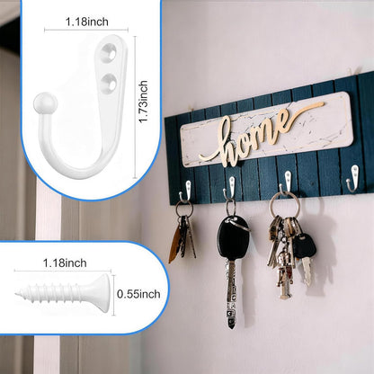 Black Coat Hooks, Wall Hooks for Closet Hanging, 30 Screws