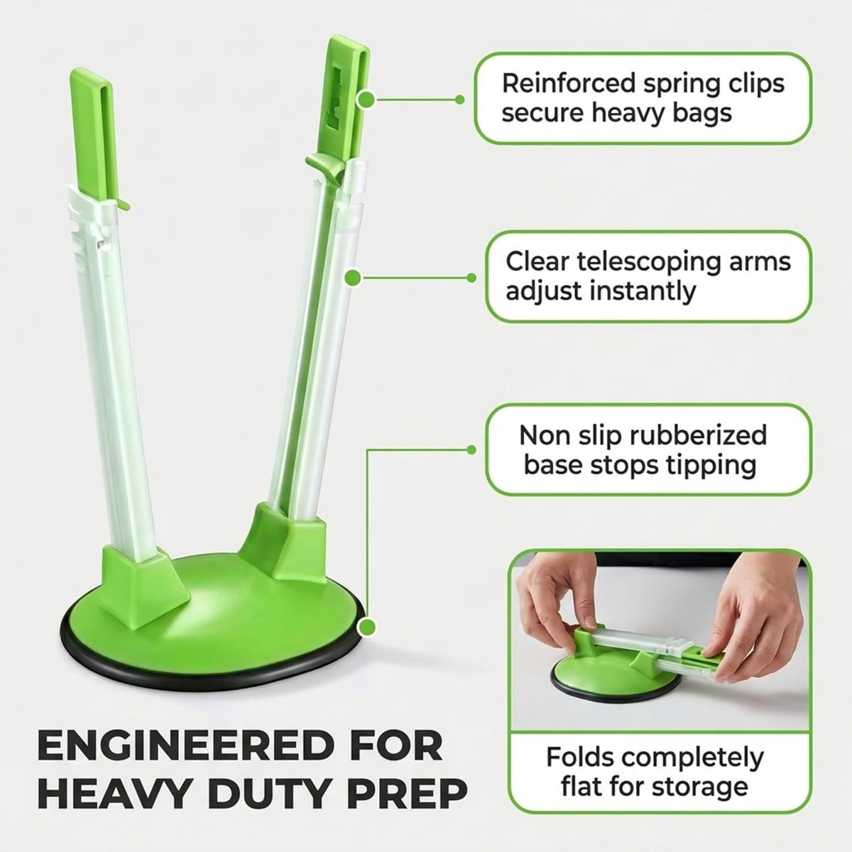 4 Pack of Storage Bag Holder Stand Freezer & Food Storage Bag Rack for Hands-Free Filling, Adjustable Food Prep Bag Holder Kitchen Gadget for Sandwich, Quart & Gallon Bags