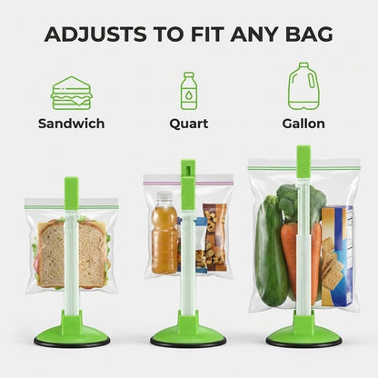 4 Pack of Storage Bag Holder Stand Freezer & Food Storage Bag Rack for Hands-Free Filling, Adjustable Food Prep Bag Holder Kitchen Gadget for Sandwich, Quart & Gallon Bags