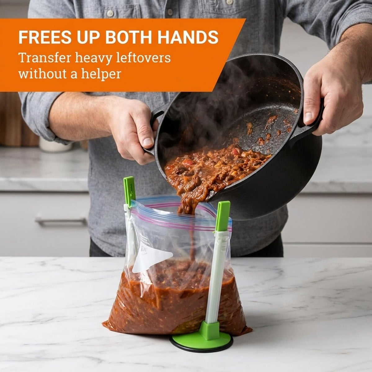 4 Pack of Storage Bag Holder Stand Freezer & Food Storage Bag Rack for Hands-Free Filling, Adjustable Food Prep Bag Holder Kitchen Gadget for Sandwich, Quart & Gallon Bags