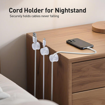 8 Pack Magnetic Cable Clips, 360° Rotatable Cord Holder, Clear