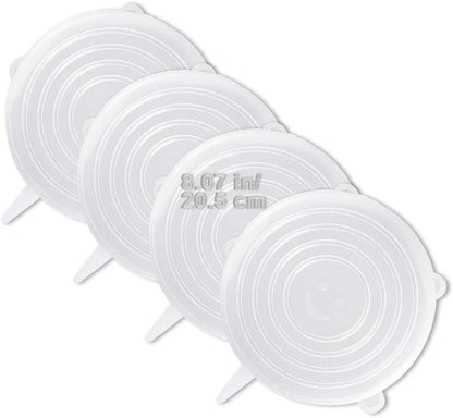 4 Pack Same Size Silicone Stretch Lids, Thicker Reusable Sturdy Silicone Container Cover, Expandable Food Storage Covers, Dishwasher and Freezer Safe, 4.53in(11.5cm)