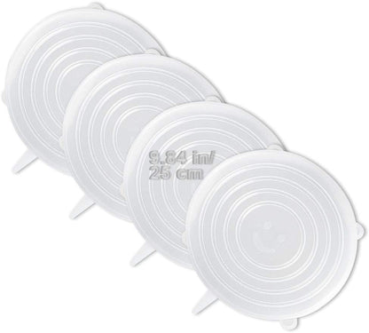 4 Pack Same Size Silicone Stretch Lids, Thicker Reusable Sturdy Silicone Container Cover, Expandable Food Storage Covers, Dishwasher and Freezer Safe, 4.53in(11.5cm)