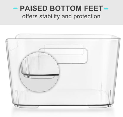 Pantry Organizers and Storage, Clear Plastic Storage Bins for Freezer, Multi-Use Organizer Bins for Kitchen, Office, Fridge, Cabinet and Shelf Organizing