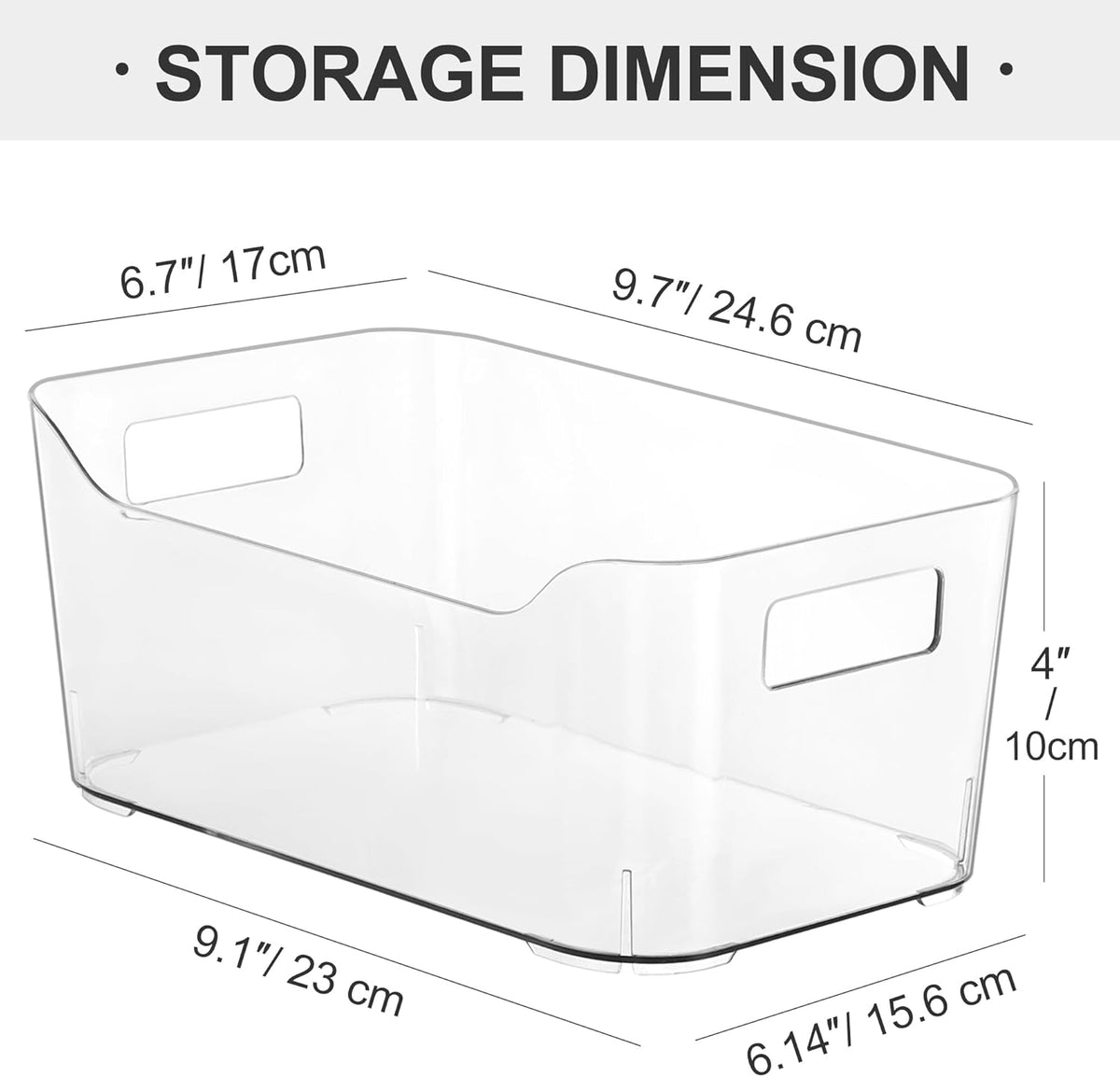 Pantry Organizers and Storage, Clear Plastic Storage Bins for Freezer, Multi-Use Organizer Bins for Kitchen, Office, Fridge, Cabinet and Shelf Organizing