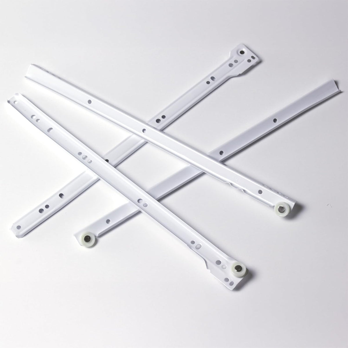 R 7211 Drawer Slide Kit – Replace Drawer Track Hardware – Self-Closing Design –Fits Most Bottom/ Side-Mounted Drawer Systems –17-3/4 In. Steel Tracks, Plastic Wheels, White (1 Pair) | Gray, Single Pack