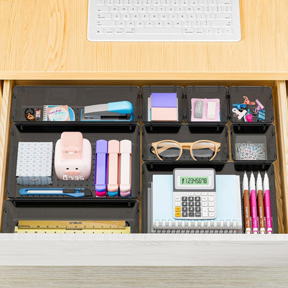 25 PCS Plastic Drawer Organizer, Versatile Organizer Trays & storage Bins