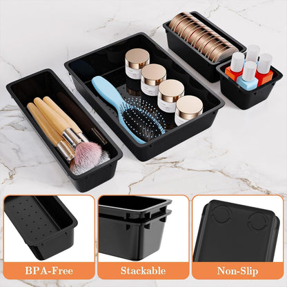 25 PCS Plastic Drawer Organizer, Versatile Organizer Trays & storage Bins