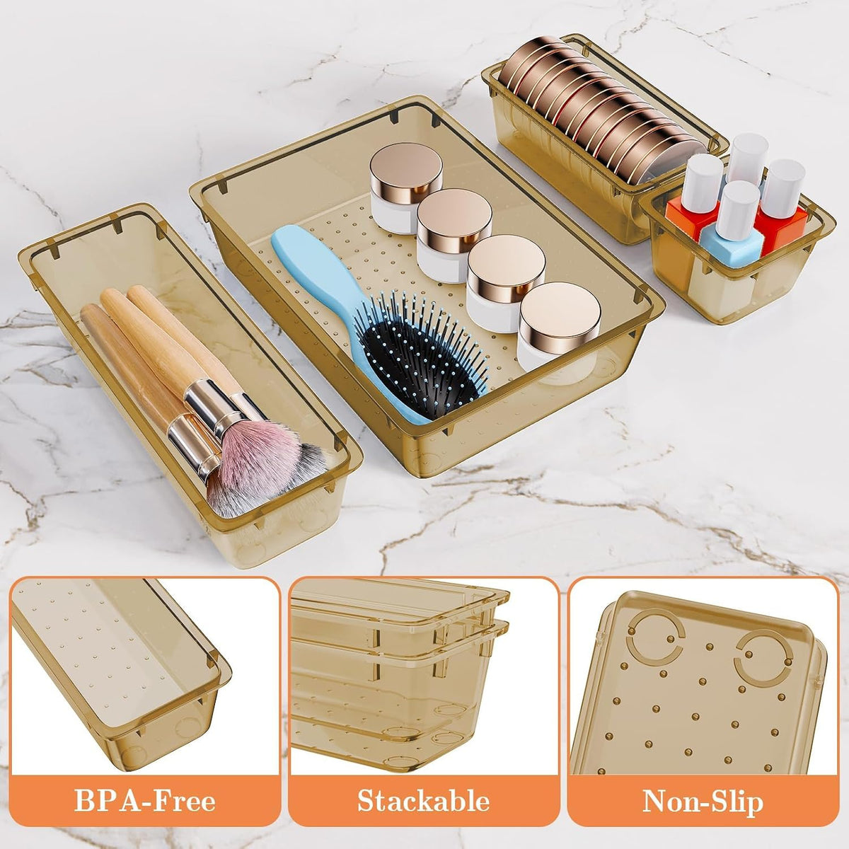 25 PCS Plastic Drawer Organizer, Versatile Organizer Trays & storage Bins