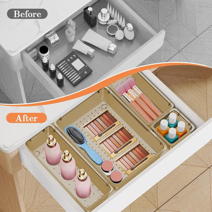 25 PCS Plastic Drawer Organizer, Versatile Organizer Trays & storage Bins