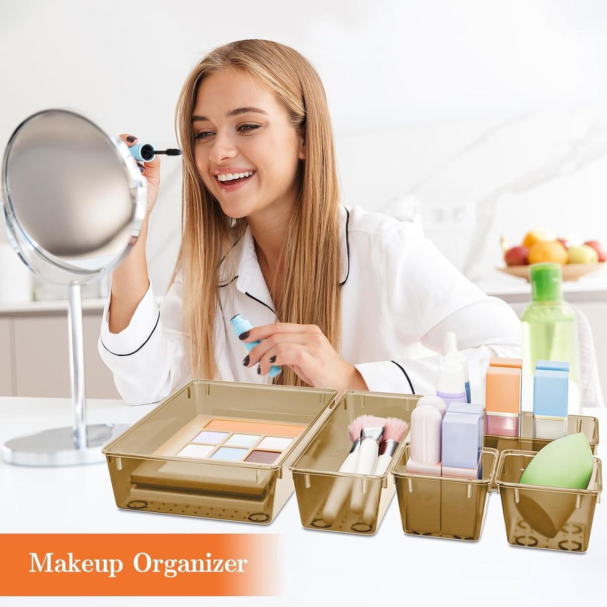 25 PCS Plastic Drawer Organizer, Versatile Organizer Trays & storage Bins