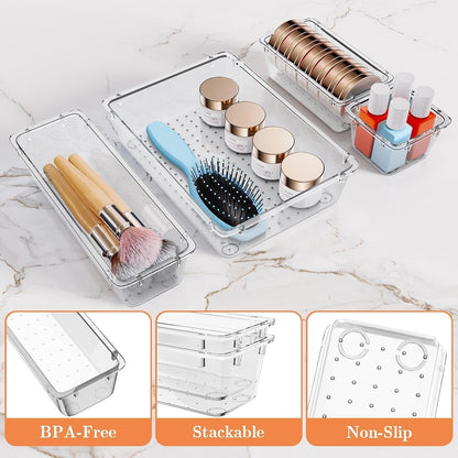 25 PCS Plastic Drawer Organizer, Versatile Organizer Trays & storage Bins
