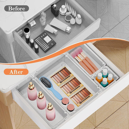 25 PCS Plastic Drawer Organizer, Versatile Organizer Trays & storage Bins