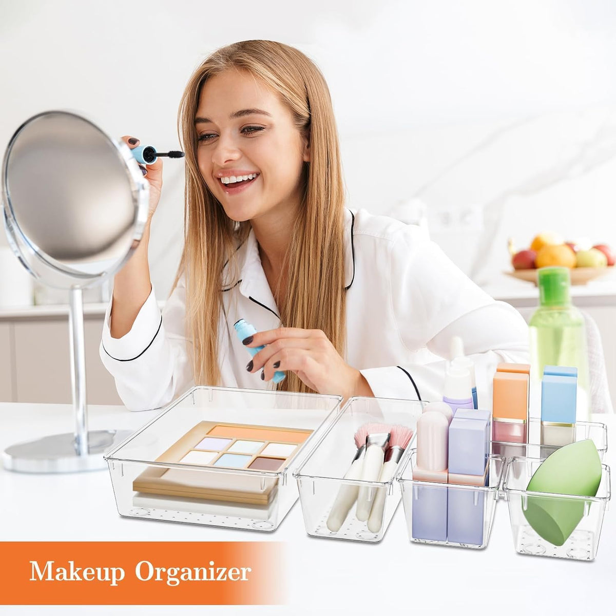 25 PCS Plastic Drawer Organizer, Versatile Organizer Trays & storage Bins