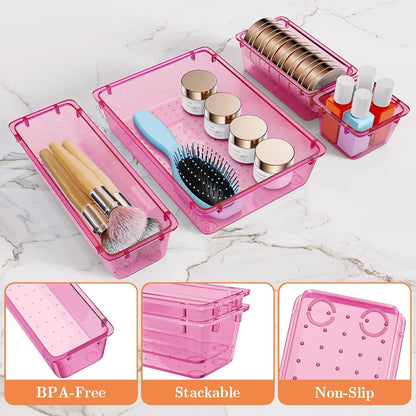 25 PCS Plastic Drawer Organizer, Versatile Organizer Trays & storage Bins