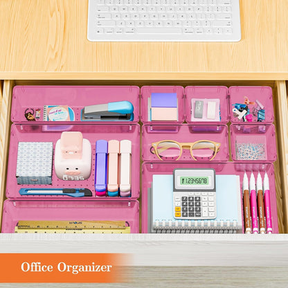 25 PCS Plastic Drawer Organizer, Versatile Organizer Trays & storage Bins