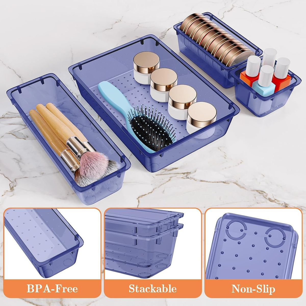 25 PCS Plastic Drawer Organizer, Versatile Organizer Trays & storage Bins