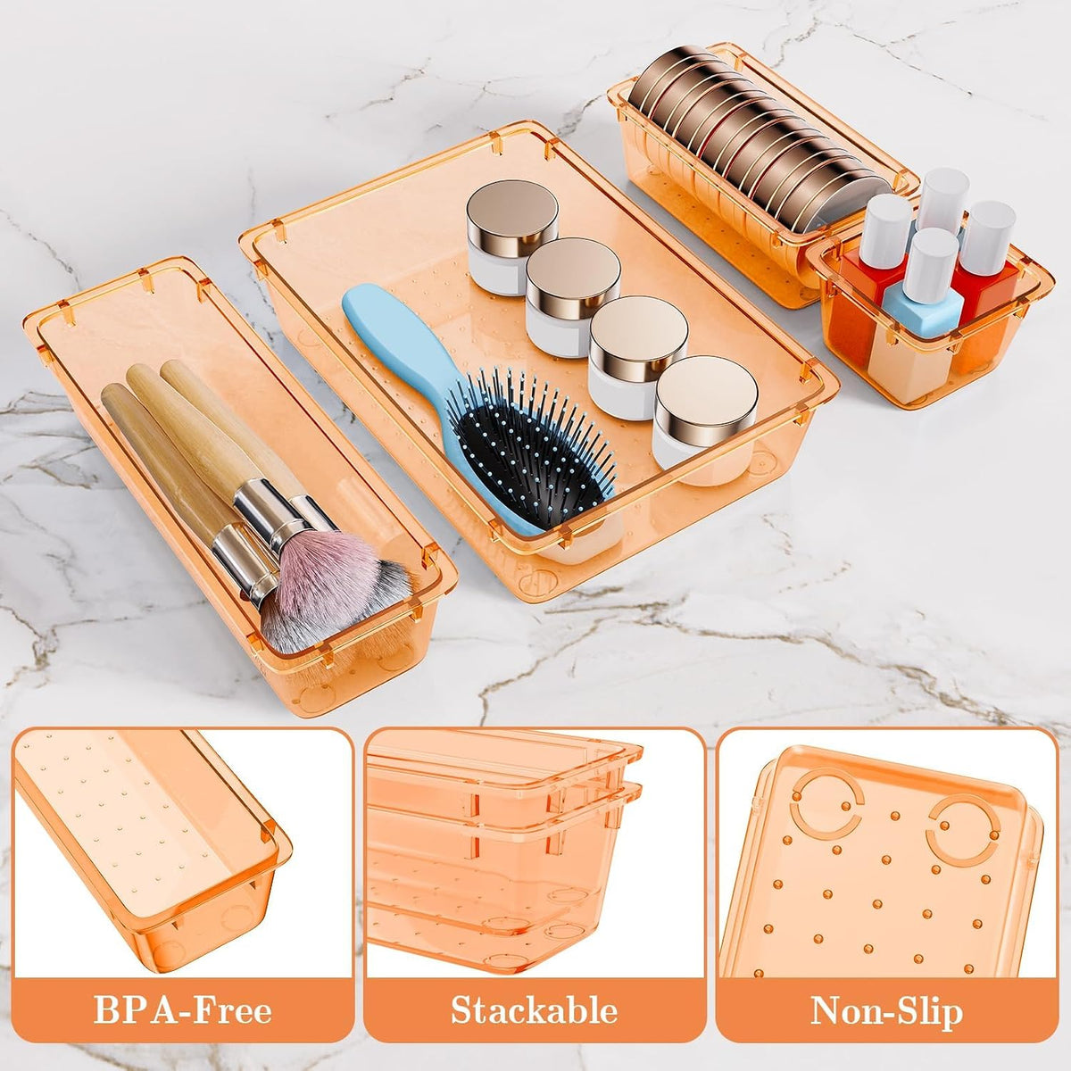 25 PCS Plastic Drawer Organizer, Versatile Organizer Trays & storage Bins