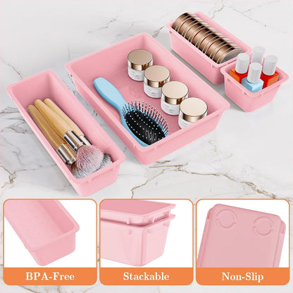 25 PCS Plastic Drawer Organizer, Versatile Organizer Trays & storage Bins