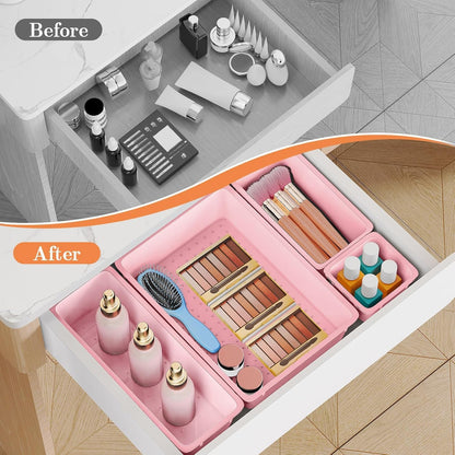 25 PCS Plastic Drawer Organizer, Versatile Organizer Trays & storage Bins