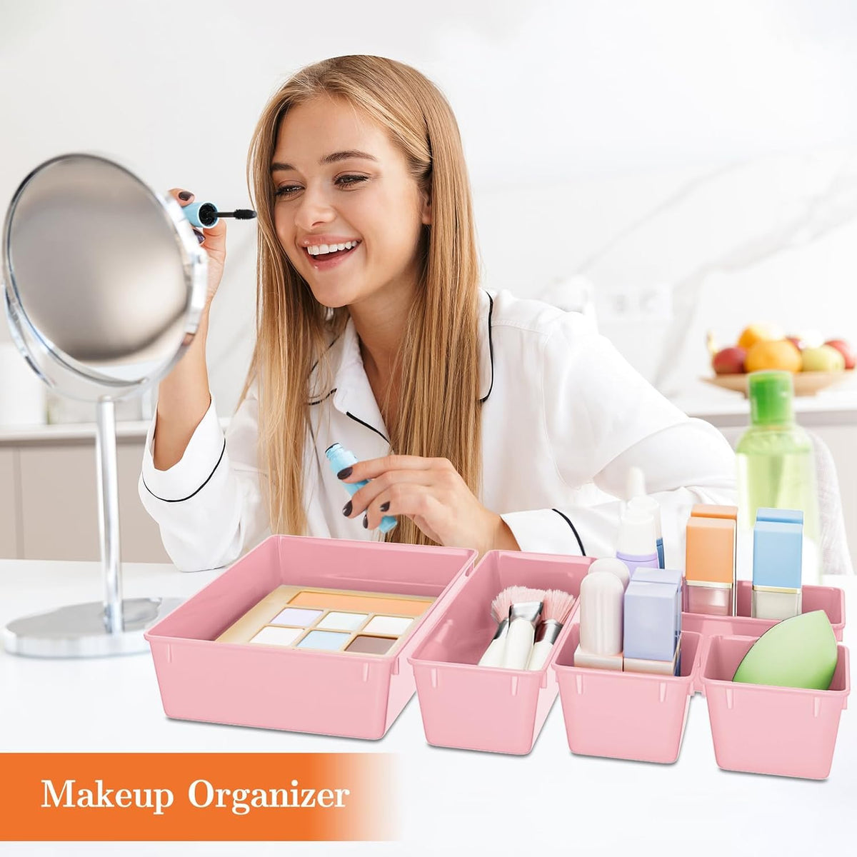 25 PCS Plastic Drawer Organizer, Versatile Organizer Trays & storage Bins
